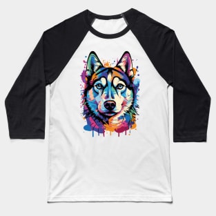 Cute Husky - Husky Colourful- Husky Lovers Baseball T-Shirt